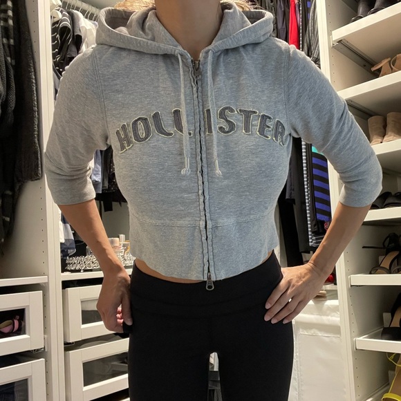 Youth HOLLISTER cropped hoodie top Size Large - Picture 2 of 5